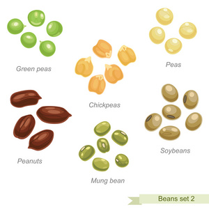 菜豆和豌豆的第二个图标集
