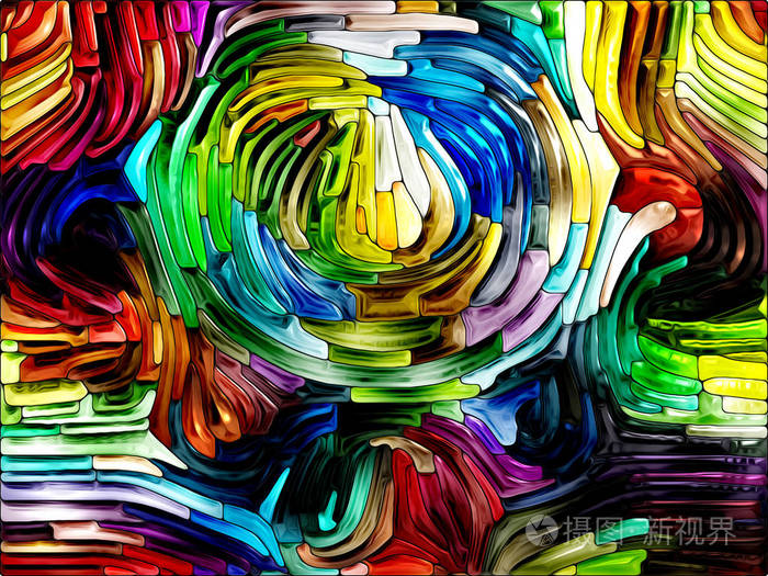 液体颜色系列.创意,艺术与设计主题彩色玻璃图案的编排