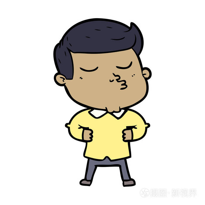 卡通模特男撅嘴
