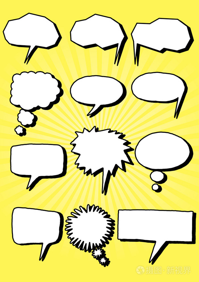 漫画泡沫一套插画-正版商用图片07wp1s-摄图新视界