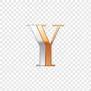 矢量图形的优雅金银不可能字体 符号 字母 字母 Y