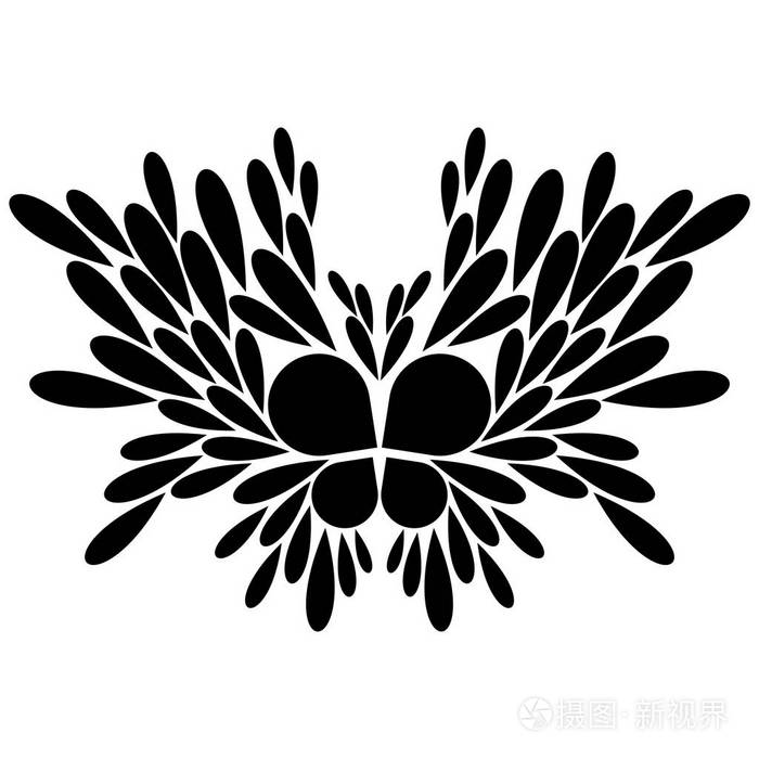 在孤立的白色背景上的蝴蝶的抽象例证