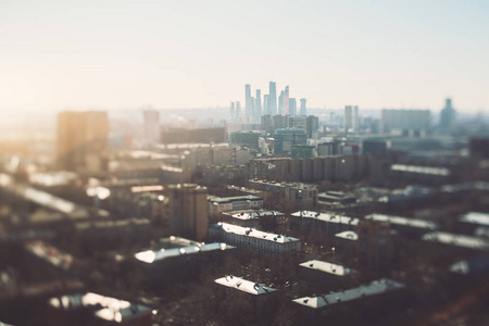 Tiltshift 从高点拍摄住宅景观