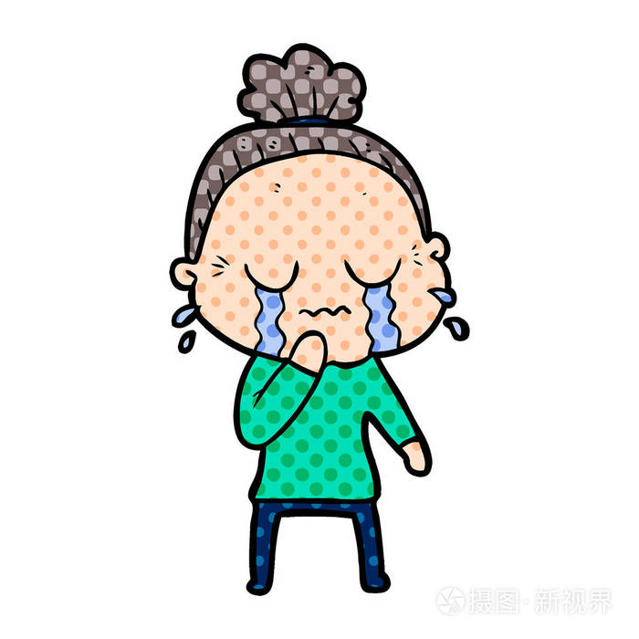 动画片老妇女哭泣