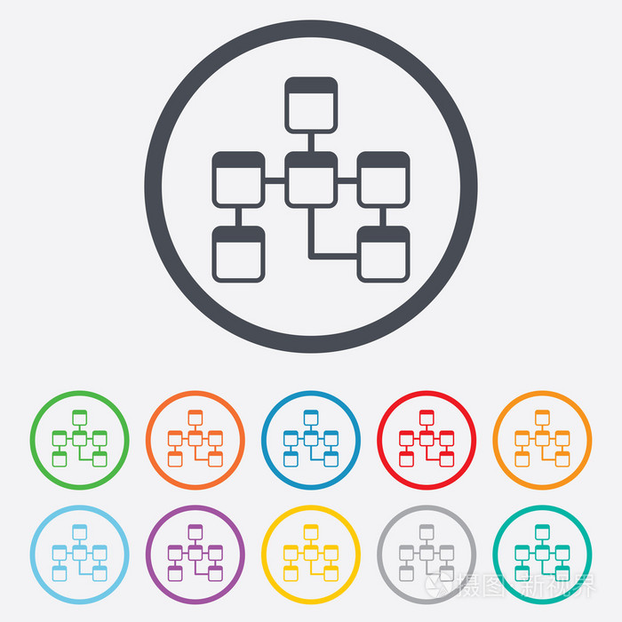 数据库签名图标.关系数据库架构