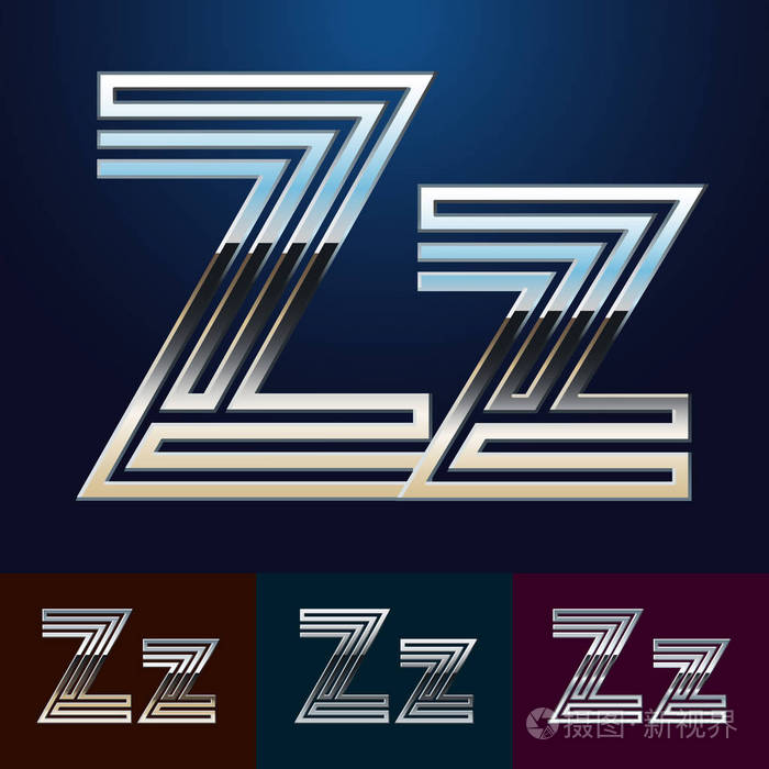 不同的金属颜色.字母 z