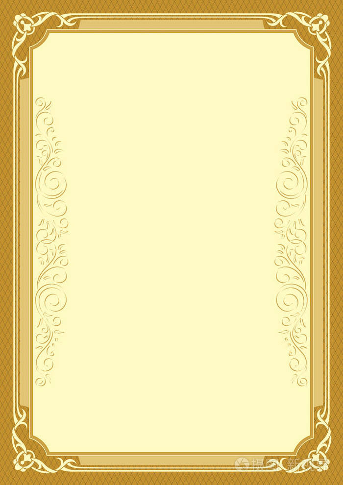 华丽的框架a4页面大小证书文凭公告标签卡片模板