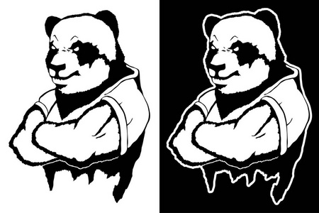 孤立向量说明一个强大的野生熊猫人