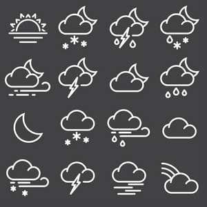 天气图标为打印 Web 或移动应用程序