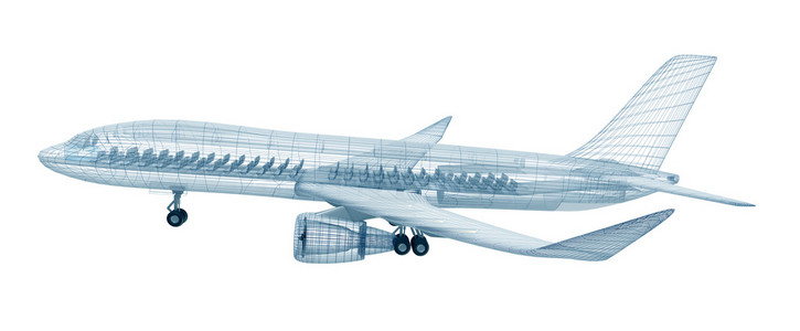 飞机模型线,白色上隔离.我自己的设计照片