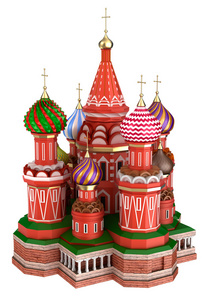 在莫斯科，俄罗斯，孤立的红色广场上的大教堂