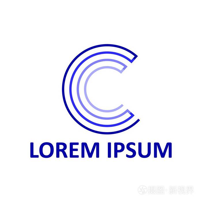 字母c. 抽象徽标.线性例证.矢量