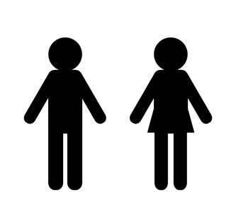 查出的男人和女人图标白色背景向量