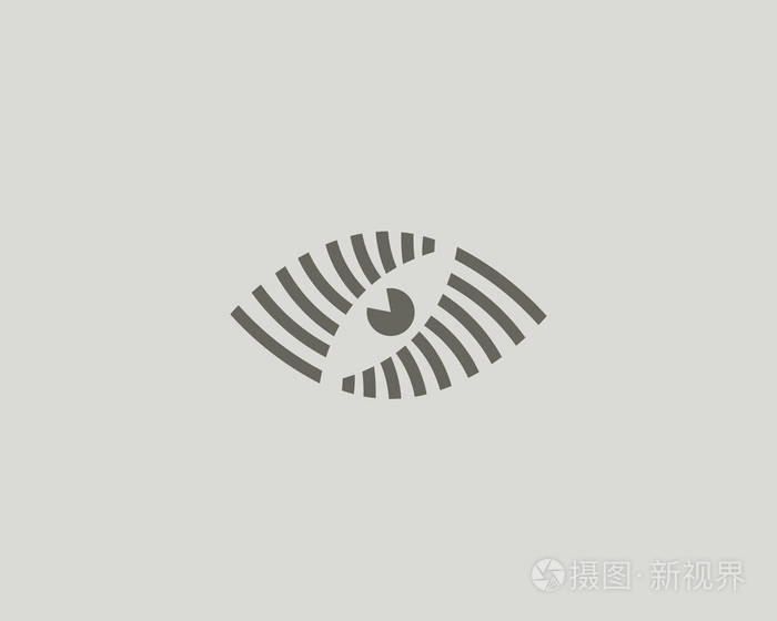 抽象的眼睛矢量标志设计创意摄像头快门媒体符号照片视频控制视觉标识