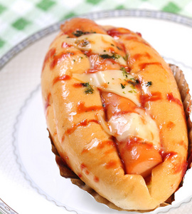 面包夹钱币面包夹香肠照片