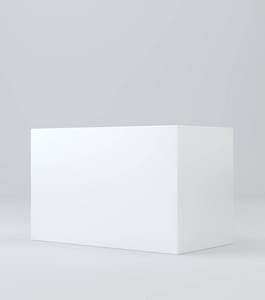 白色现实的矩形盒包装样机与阴影为您的设计.