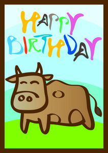可爱的生日牛图片