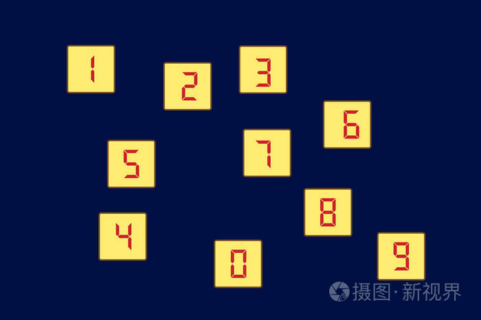 图1,2,3,4,5,6,7,8,9,0集块的多维数据集.向量