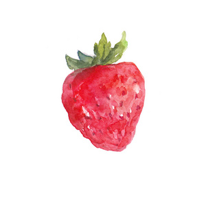 在白色背景查出的红色 strawberrywatercolor 插图