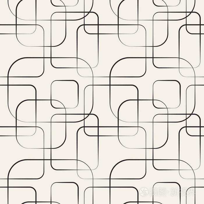 抽象的几何线条和方形无缝图案.矢量