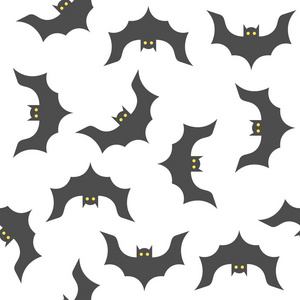 蝙蝠, 幽灵般的万圣节无缝模式, 平面设计与修剪面具