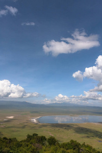 恩戈罗恩戈罗火山口的景观。湖在火山口里面。坦桑尼亚非洲