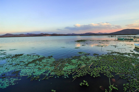 黄昏凝视着泻湖图片