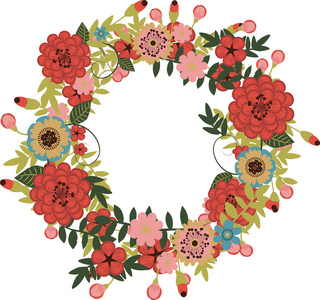 白色的背景-花环可爱花边框照片