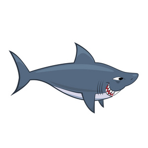 逗人喜爱的鲨鱼动画片例证