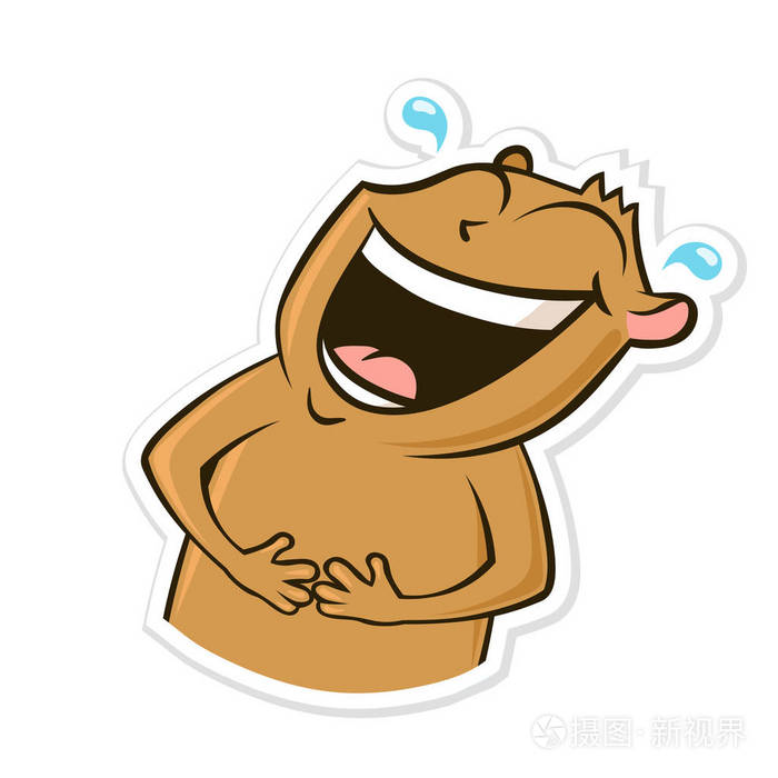 标签为信使与滑稽的动物.笑仓鼠.矢量插图, 在白色上隔离