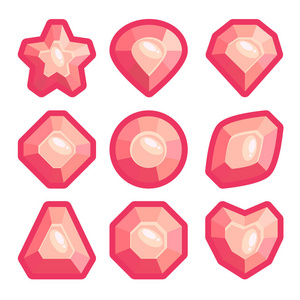 一组珍贵宝石的粉红色标志图片