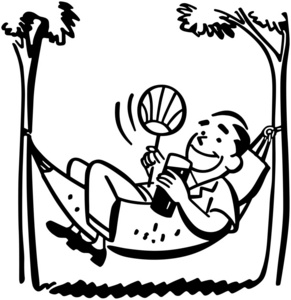 懒洋洋地躺在吊床上的人照片