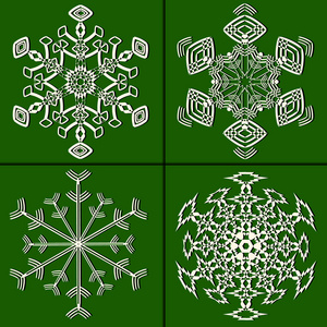 圣诞节抽象向量组的雪花的插图