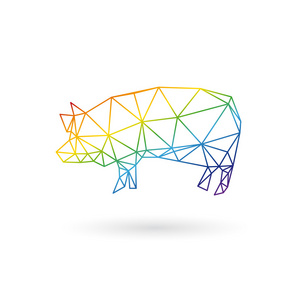 孤立的猪猪抽象孤立在一个白色的背景上照片