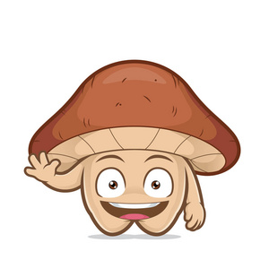 蘑菇卡通人物挥舞画照片