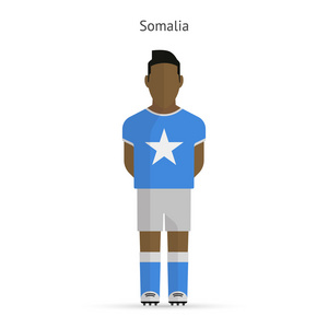 索马里的足球运动员。足球制服