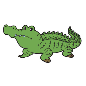 鳄鱼书可爱的卡通鳄鱼白色背景的儿童版画, t恤, 彩色书, 有趣和友好