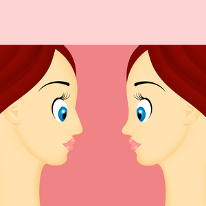 鼻整形术前后鼻部差异的妇女图片