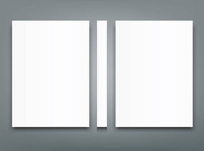 空白双折页小册子样机封面模板