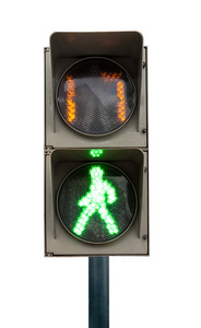 绿色的交通灯的信号