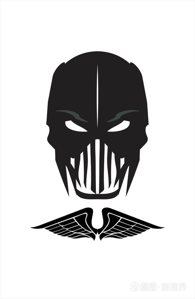 战士黑色面具恐怖恶魔