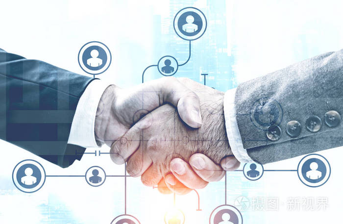 人力资源和头部狩猎的概念.色调图像双曝光