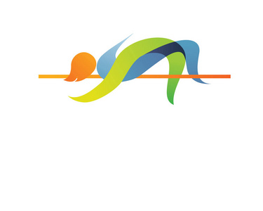 现代夏季体育标志符号-跳高剪影照片