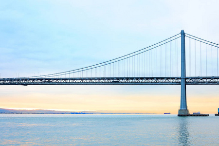旧金山湾的海湾大桥, 旧金山, 加利福尼亚, 美国