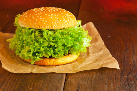 素食汉堡萨拉特蔬菜概念