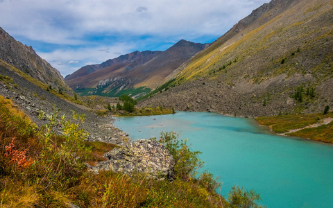 山风景。阿尔泰共和国 Shavlinskoe 山湖