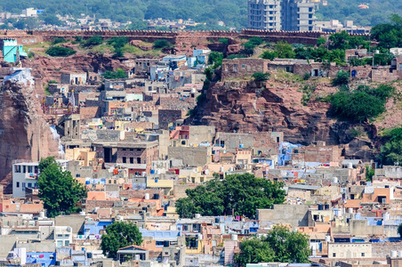 城市景观的焦特布尔从 Mehrangarh 堡