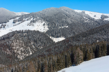 乌克兰冬季雪山山脉