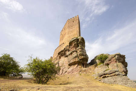 扎弗拉, 一个第十二世纪的城堡, 建在塞拉利昂 Caldereros, 坎皮略 de 杜埃尼亚斯, 卡斯蒂利亚拉曼恰的砂岩露头