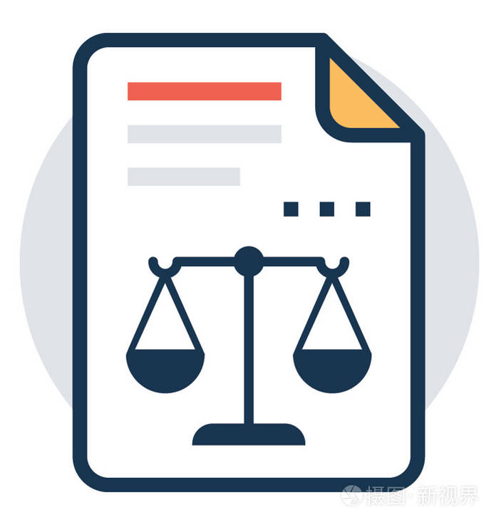 法律与司法文本矢量图标